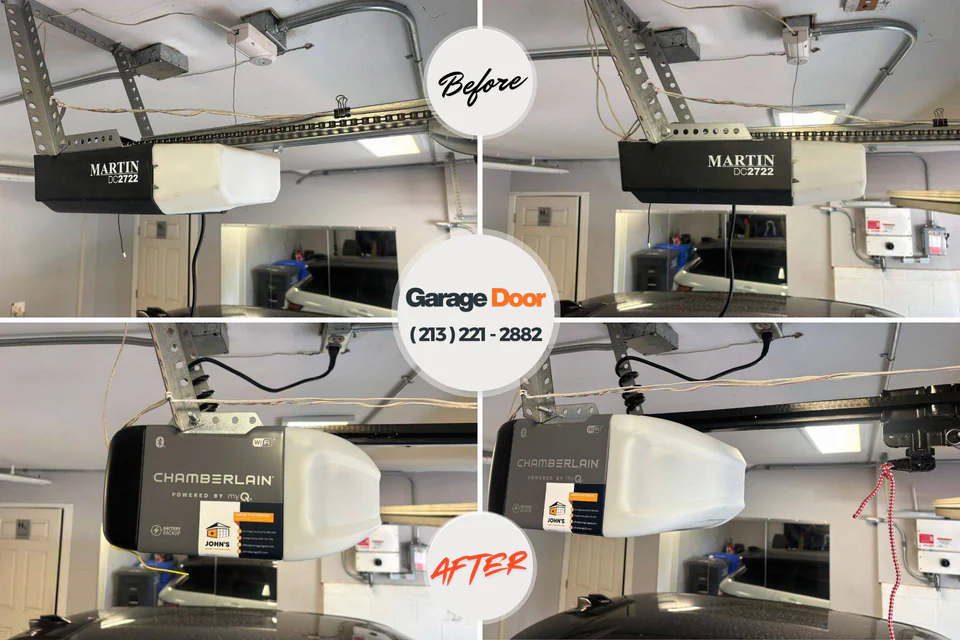 Before and after: garage door repair Miami-Dade County
